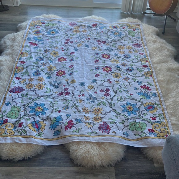 Vintage tablecloth floral pattern Hardy Craft Original linen? - Picture 5 of 8